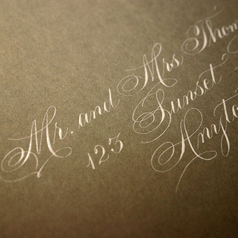 Flourished Spencerian Calligraphy Wedding Envelope Addressing | Etsy