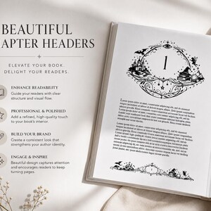 Book chapter headers | Decorative headers, chapter graphics, novels and ebooks, published and self-published, number set, Ebook Graphics Set