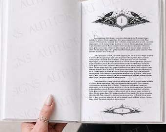 Paquete de 30 encabezados de capítulo en formato PNG, además de un contador de páginas correspondiente, plantilla en blanco (descarga digital instantánea), editable, fondos transparentes.