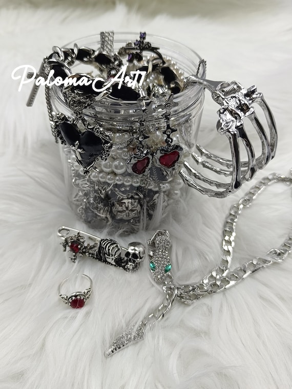 Mysterious Jewelry Jars - Religious, Gothic Jewelry Jar, Selected Necklaces, Bracelets, Rings And Earrings Jewelry Jars, Women's Gifts
