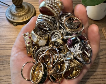 Mystery Edelstein Ring Überraschungsschaufel - Verstellbarer Kristall Ring Set, Witchy Vintage Style Spiritueller Schmuck