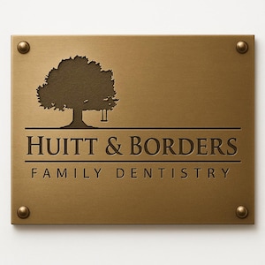 Custom Engraved Brass Plaque: Personalized Etched Metal Sign