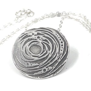 Modern Artistic Pendant. Sterling Silver. Sterling Chain Included