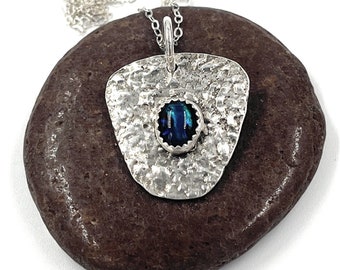 Abalone Pendant. Sterling Silver. Sterling Chain Included. Abalone healing and Protection