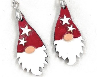 Gnome Earrings. Trendy Gnome Jewelry. Red hat & Star Gnomes. Late night Gnomes.