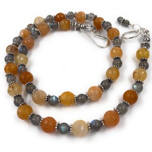 Golden Jade Butter Quartz -The luck stone and Mystical Labradorite necklace.