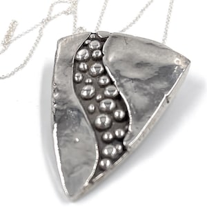 Sterling Silver Diamond Pendant. Artistic.  A River Runs Through with Sterling Chain