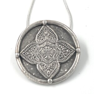 Mandala Pendant. Sterling Silver. Sterling snake Chain Included. image 7