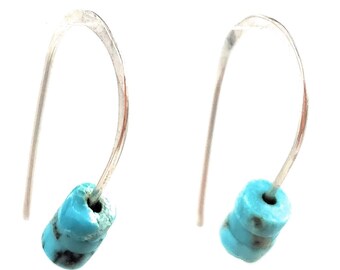 Turquoise  Earrings. Hubei Heishi Turquoise Earrings. Small Earrings.