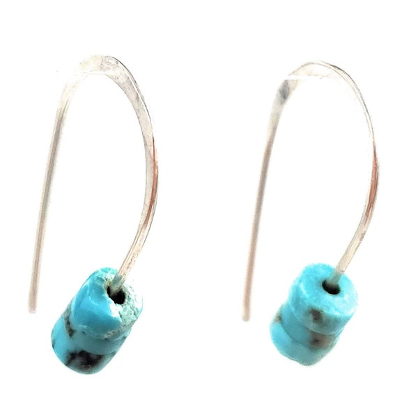 Turquoise  Earrings. Hubei Heishi Turquoise Earrings. Small Earrings.