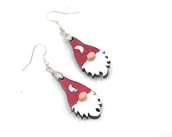 Gnome Earrings. Crystal Moon Gnome.