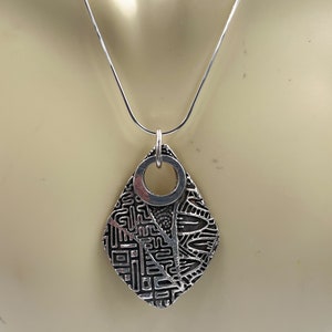 Fine Silver Pendant and Earring Jewelry Set. Abstract Design. Sterling Chain. Free Shipping. Gift for her. image 6