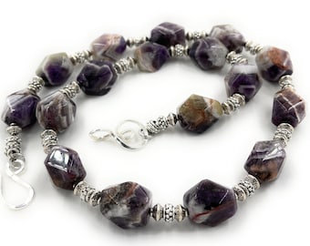 Natural Amethyst Necklace. February Birthstone. 33rd Wedding Anniversary Gift.