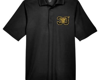 33rd Degree Masonic Embroidered Polo | Scottish Rite Apparel | Custom Embroidery | Consistory | Wings Up | Northern Jurisdiction