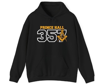 Sudadera con capucha unisex Prince Hall 357 Heavy Blend™ / Ropa masónica / Cómoda y elegante
