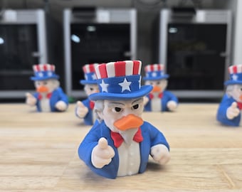 Uncle Sam Duck | Patriotic 3D Printed Duck Figurine