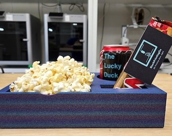 3D Printed Movie Snack Tray | Couch Organizer, Popcorn & Drink Holder