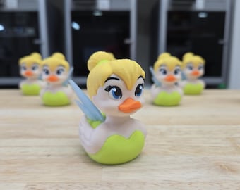 3D Printed Fairy Duck: Translucent Blue Wings, PLA Plastic