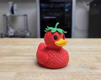 3D Printed Strawberry Duck Figurine