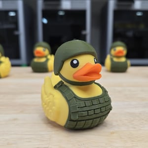 3D Printed Soldier Duck: PLA Plastic Figurine