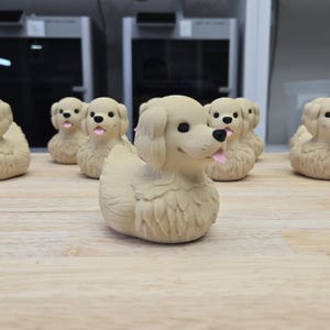 3D Printed Golden Retriever Duck | Dog Duck Figurine