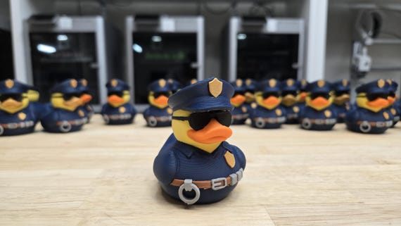 3D Printed Police Officer Duck - Cop Duck Figurine
