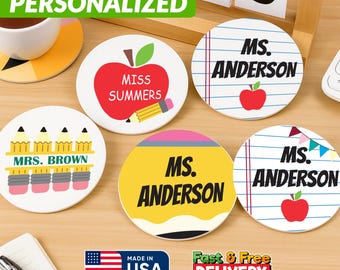 Personalized Teacher Coaster – Custom Acrylic Teacher Appreciation Gift