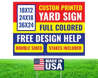 Custom Corrugated Plastic Yard Sign with Metal Stake - Personalized Outdoor Sign