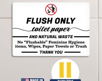 Please Do Not Flush Anything Except Toilet Paper Sign Acrylic Sign Safety Informative Sign With Symbols Great For Home Office Business 10x3