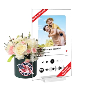 Personalized Song Plaque: Custom Acrylic Music Gift with Stand