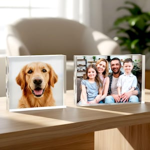 Custom Acrylic Photo Block, Personalized family plaque, Unique photo gifts, custom photo collage, Graduation gift, Anniversary gift