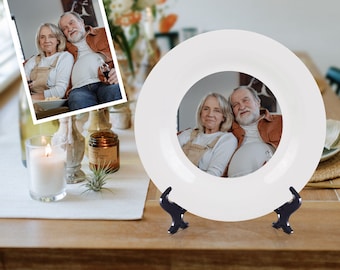 Personalized Ceramic Plate: Custom Photo, Text, or Logo - Display Plate