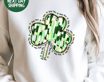 St Patricks Day Lucky Vibes Sweatshirt, Retro St Patrick Day Shirt, Lucky Vibes Shirt, Clover Shirt, Irish Day Shirt, Lucky Day Shirt, Gift