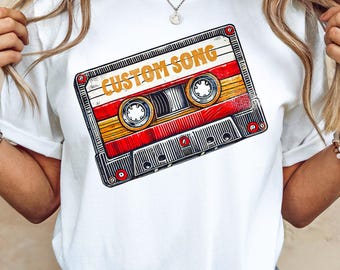 Custom Cassette Tape Shirt: Personalized Song, Country Music Gift