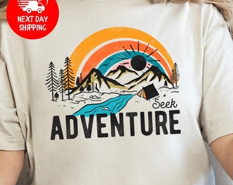 Seek Adventure Shirt, Vacation Shirt, Adventure Lover Shirt, Wanderlust Shirt, Travel gift, Road Trip Shirt, Hiking Shirt, Adventure Awaits
