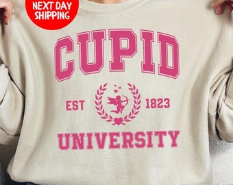 Cupid University Sweatshirt, Cute Valentine's Day Shirt, Funny College Shirt, Love Crewneck Shirt, Cupid Shirt, Cupid University Shirt, Gift