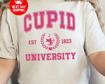 Cupid University T-Shirt, Cute Valentine's Day Shirt, Funny College Shirt, Love Crewneck T-Shirt, Cupid Shirt, Cupid University Shirt, Gift