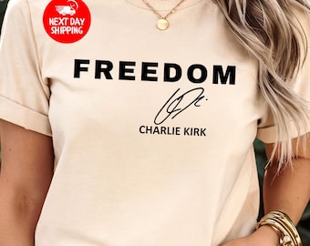 Camiseta de Charlie Kirk Freedom, camiseta de Charlie Kirk, camiseta de Charlie Kirk Freedom, ropa para el Día de los Caídos en EE. UU., justicia para Charlie Kirk, libertad