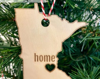 Ornements de Noël en bois personnalisés selon l'État (6 options de design)