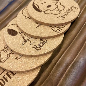 Posavasos de corcho de Snoopy de Peanuts - Elige entre 6 estilos imagen 8