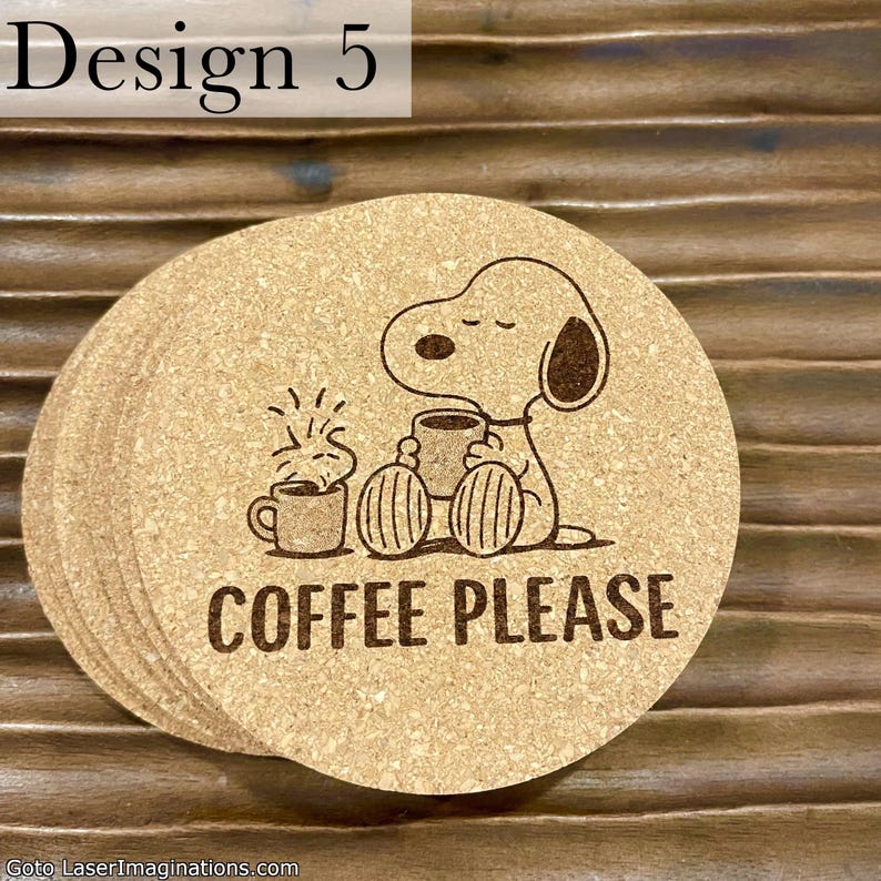 Posavasos de corcho de Snoopy de Peanuts - Elige entre 6 estilos imagen 6