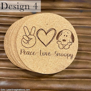Posavasos de corcho de Snoopy de Peanuts - Elige entre 6 estilos imagen 5
