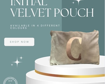 Personalised Make up bag, velvet cosmetics bag, custom Make up bag, Bridesmaid gift, Christmas gifts for women, Initial Pouch, velvet pouch