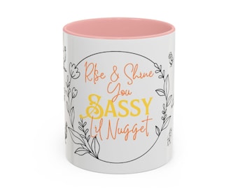 Rise and Shine Cute Farmhouse Funny Mug Gift for Sassy Chicken Lovers Humor Sunrise Accent Coffee Mug (11, 15oz)