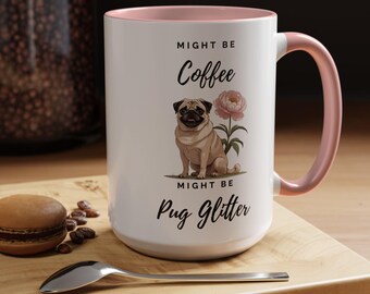Mops Tasse | Mops Glitzer Kaffeebecher | Lustiges Haustier-Liebhaber-Geschenk, niedliche Tasse für Hundebesitzer, Kaffee-Liebhaber-Geschenk, Hundemama-Tasse, Haustier-Themen-Trinkgeschirr
