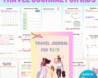 Kids Travel Journal: Printable Adventure Diary & Planner (Canva Template)