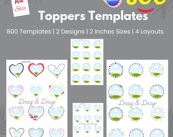 800+ Cake Toppers Templates: Editable Canva Designs (Digital Download)