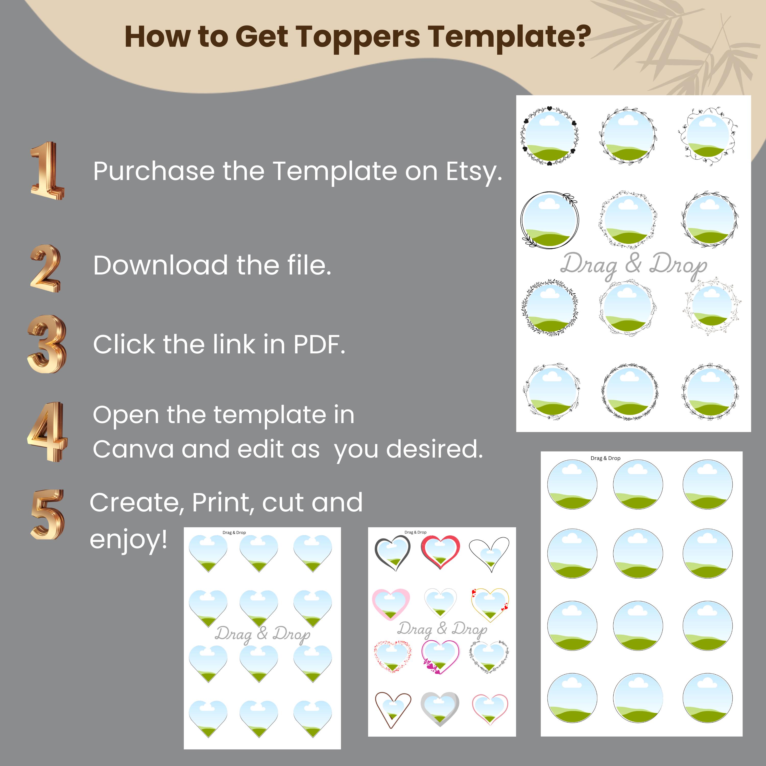 800+ Cake Toppers Templates: Editable Canva Designs (digital Download ...