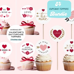 Valentines day Cupcake Toppers Kuchendekoration 84 Kuchendekoration Bundle Konversation Herzen Valentinstag Geschenk Für sie Geschenk für ihn Instant