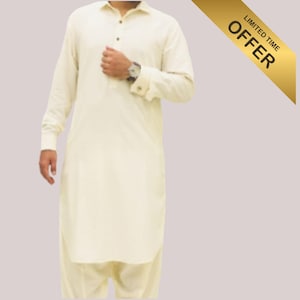 Handmade Cotton Shalwar Kameez: Pakistani Indian Wedding Outfit